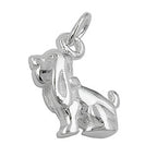 Vedhæng 13x10mm Hund med bløde ører Sølv 925