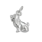 Vedhæng 13x10mm Hund med bløde ører Sølv 925