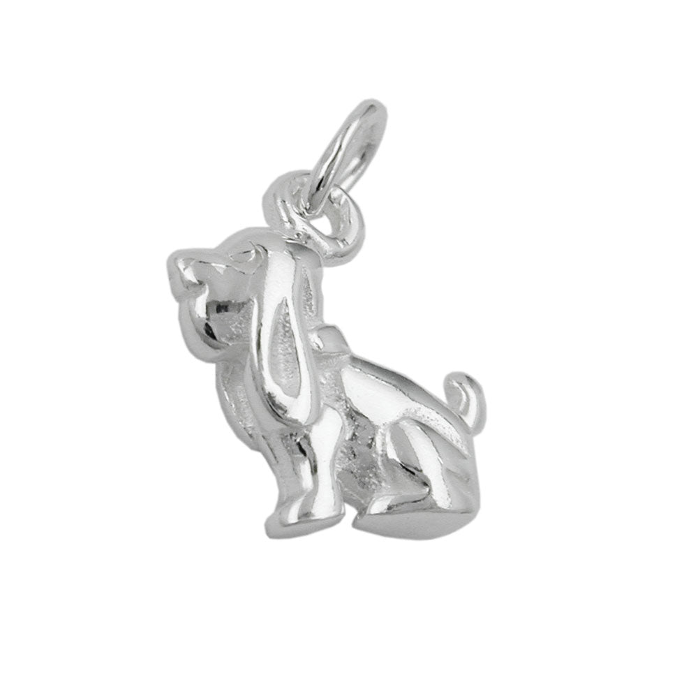Vedhæng 13x10mm Hund med bløde ører Sølv 925