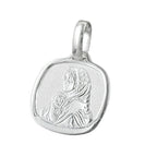 Vedhæng 16x15mm Maria med barnet Jesus Skinnende sølv 925