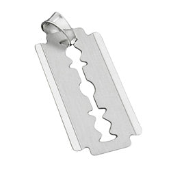Hængende 30x15mm Razor Blade matt-blank Sølv 925