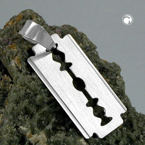 Hængende 30x15mm Razor Blade matt-blank Sølv 925