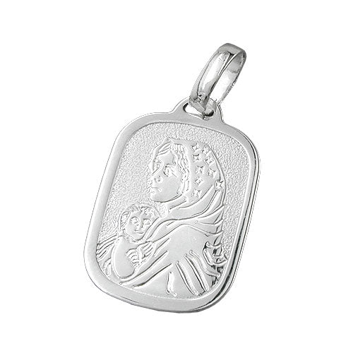 Vedhæng 21x15mm Maria med barnet Jesus Sølv 925