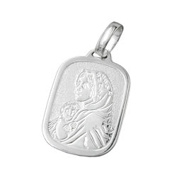 Vedhæng 21x15mm Maria med barnet Jesus Sølv 925