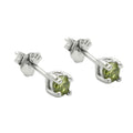 Ørestikker 3mm glassten oliven rhodium belagt sølv 925