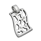 Vedhæng 24x15mm med zirkonier, skinnende rhodiumbelagt sølv 925