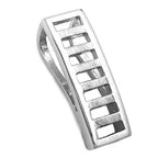 Vedhæng 23x8 mm kvadratisk mat skinnende rhodiumbelagt sølv 925