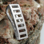 Vedhæng 23x8 mm kvadratisk mat skinnende rhodiumbelagt sølv 925