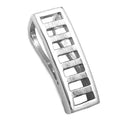 Vedhæng 23x8 mm kvadratisk mat skinnende rhodiumbelagt sølv 925