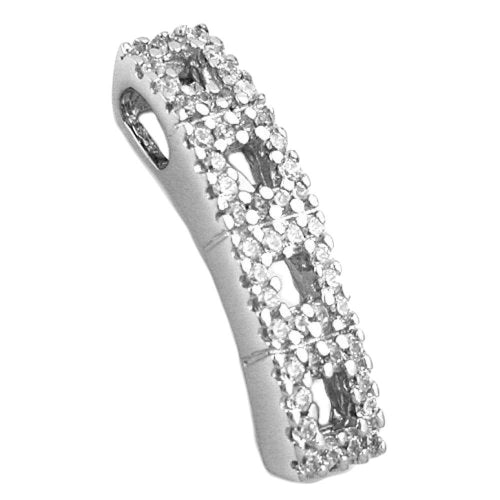 Vedhæng 21x5mm med zirkoniaer Skinnende Rhodiumbelagt Sølv 925