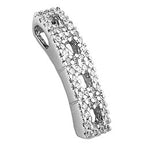 Vedhæng 21x5mm med zirkoniaer Skinnende Rhodiumbelagt Sølv 925