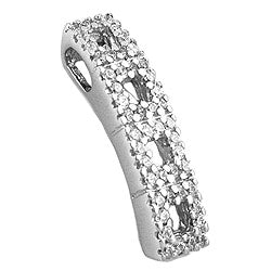 Vedhæng 21x5mm med zirkoniaer Skinnende Rhodiumbelagt Sølv 925