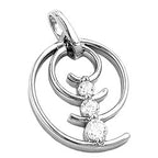 Vedhæng 29x11mm Spiral 3x zirkonia Skinnende Rhodium Sølvbelagt 925