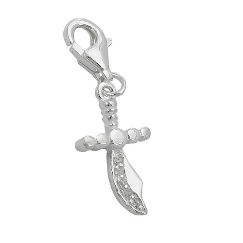 Vedhæng 19x10mm charm buet med zirkoniaer Shiny Silver 925