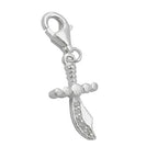 Vedhæng 19x10mm charm buet med zirkoniaer Shiny Silver 925