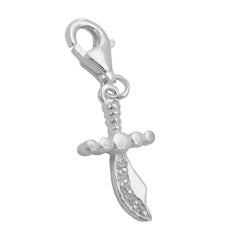 Vedhæng 19x10mm charm buet med zirkoniaer Shiny Silver 925