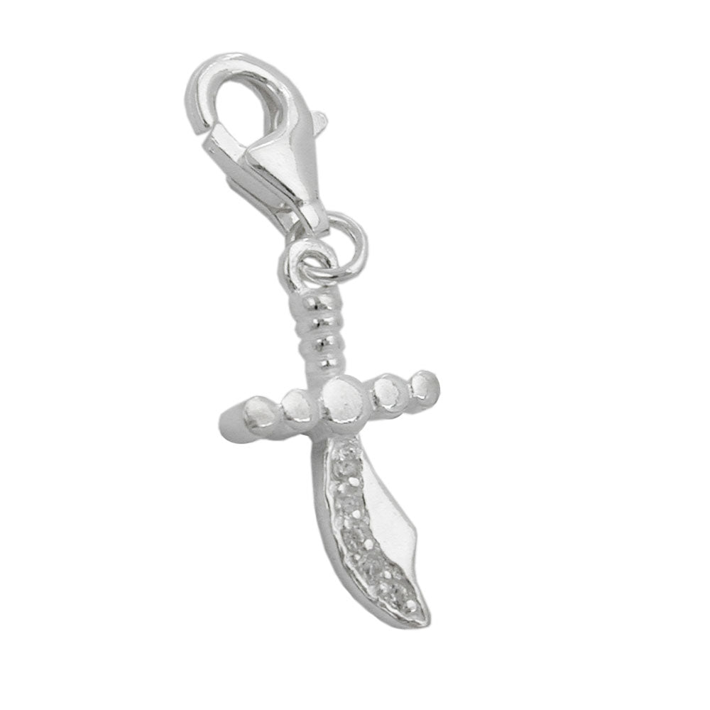 Vedhæng 19x10mm charm buet med zirkoniaer Shiny Silver 925