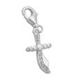 Vedhæng 19x10mm charm buet med zirkoniaer Shiny Silver 925