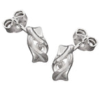Ørestikker 10x5mm med Zirconia Matt Shiny Silver 925