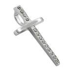 Vedhæng 25x14mm kors med kubisk zirkonia sølv 925