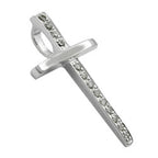 Vedhæng 25x14mm kors med kubisk zirkonia sølv 925