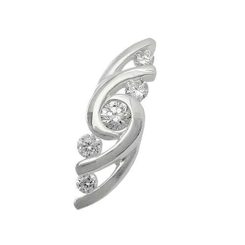 Pendel 22x7mm med 5 zirkonia Shiny Silver 925