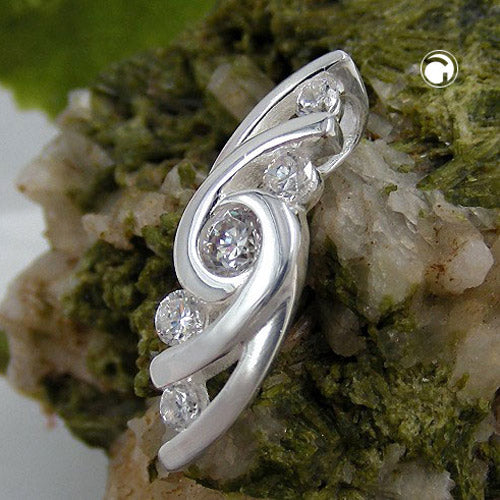 Pendel 22x7mm med 5 zirkonia Shiny Silver 925