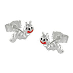 Ørestikker 8x3mm børneørering Lille orm mat-skinnende sølv 925