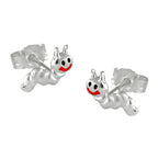 Ørestikker 8x3mm børneørering Lille orm mat-skinnende sølv 925