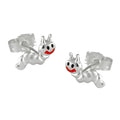 Ørestikker 8x3mm børneørering Lille orm mat-skinnende sølv 925