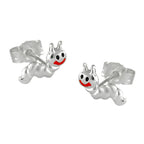 Ørestikker 8x3mm børneørering Lille orm mat-skinnende sølv 925