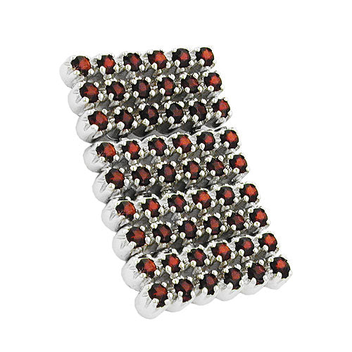 Vedhæng 38x25mm glassten mørkerød skinnende rhodiumbelagt sølv 925