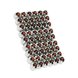 Vedhæng 38x25mm glassten mørkerød skinnende rhodiumbelagt sølv 925