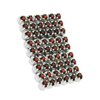 Vedhæng 38x25mm glassten mørkerød skinnende rhodiumbelagt sølv 925