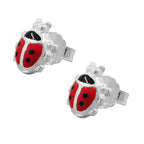 Ørestikker 8x7mm børneørering Ladybug Sølv 925