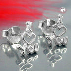 Ørestikker 9x7mm I LOVE YOU Sølv 925
