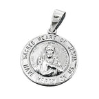 Vedhæng 26mm Sacred Heart Veneration Mørk Spidset Sølv 925