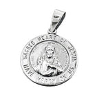 Vedhæng 26mm Sacred Heart Veneration Mørk Spidset Sølv 925