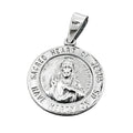Vedhæng 26mm Sacred Heart Veneration Mørk Spidset Sølv 925