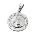 Vedhæng 26mm Sacred Heart Veneration Mørk Spidset Sølv 925