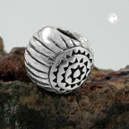 Vedhæng 10x8mm perlebesætning Antik Spidset Rhodiumbelagt Sølv 925