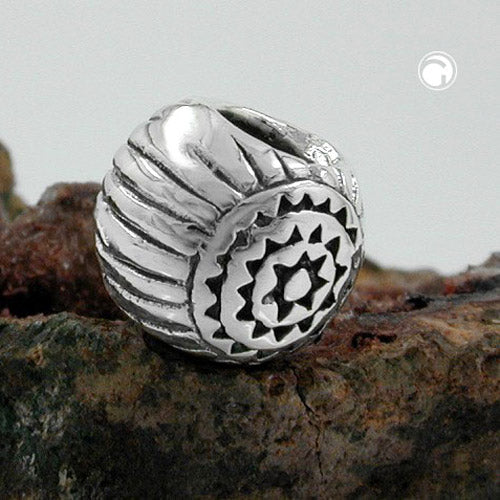 Vedhæng 10x8mm perlebesætning Antik Spidset Rhodiumbelagt Sølv 925