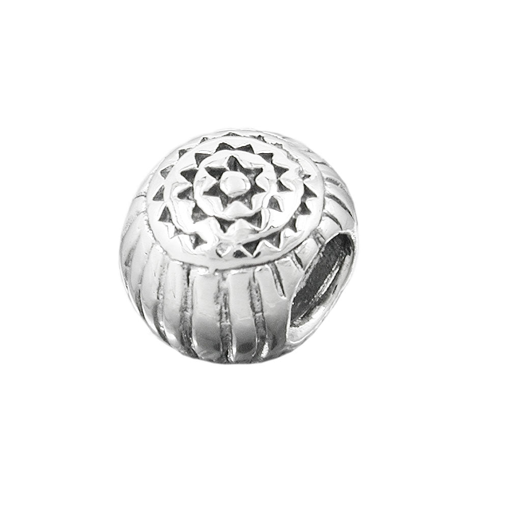 Vedhæng 10x8mm perlebesætning Antik Spidset Rhodiumbelagt Sølv 925
