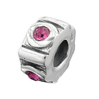 Pendal 10x5mm perlebeklædning med 4 glassten Pink Rhodium belagt sølv 925