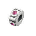 Pendal 10x5mm perlebeklædning med 4 glassten Pink Rhodium belagt sølv 925