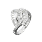 Ring 17 mm med mange kubiske zirkonier skinnende rhodiumbelagt sølv 925 ring størrelse 60