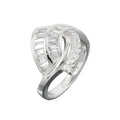 Ring 17 mm med mange kubiske zirkonier skinnende rhodiumbelagt sølv 925 ring størrelse 60