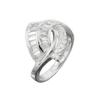Ring 17 mm med mange kubiske zirkonier skinnende rhodiumbelagt sølv 925 ring størrelse 60
