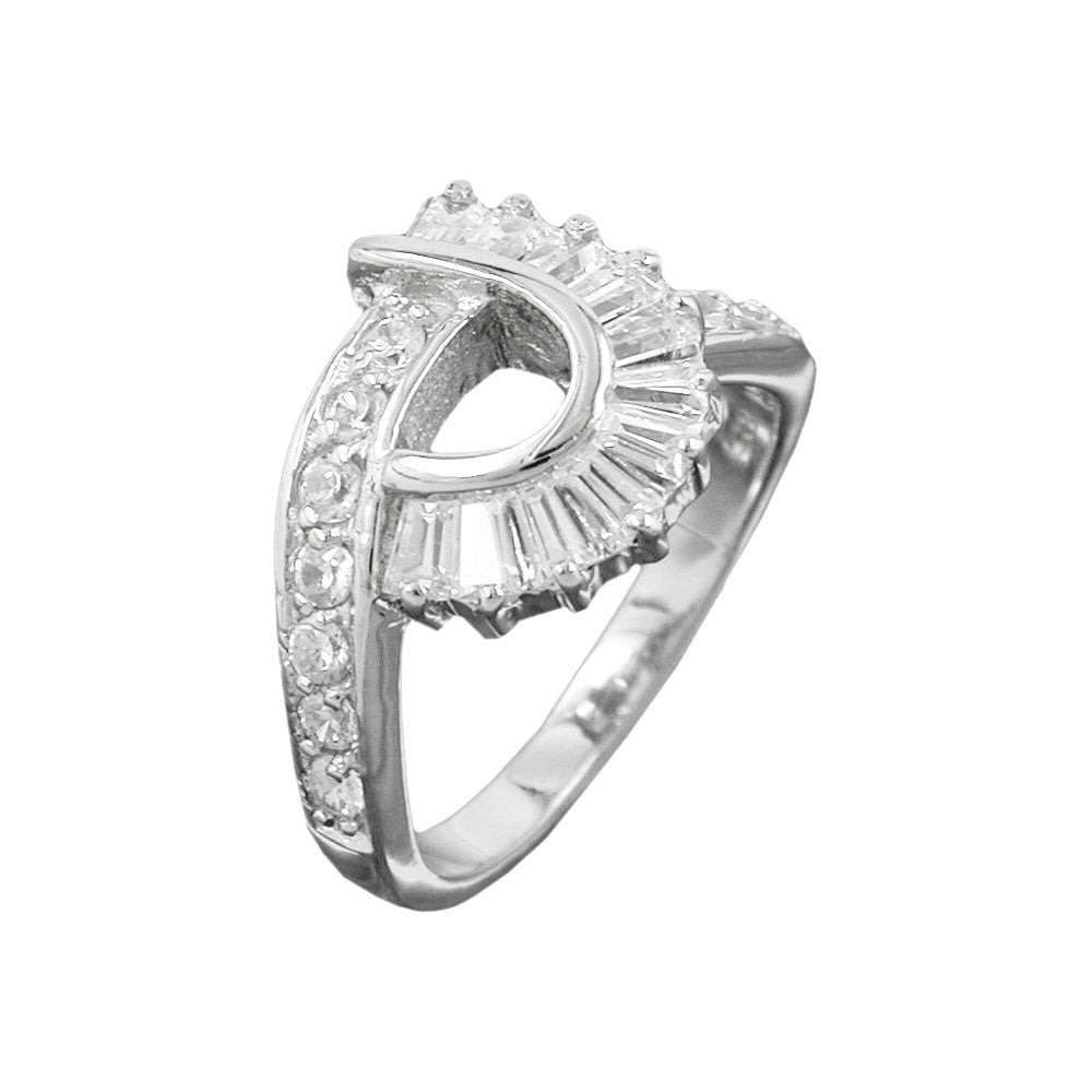 Sølvring med hvide zirkonia, 14 mm