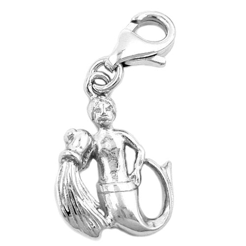 Vedhæng 16x12mm Charm Aquarius Skinnende Rhodium-belagt sølv 925